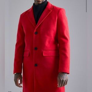 Wool coat red men